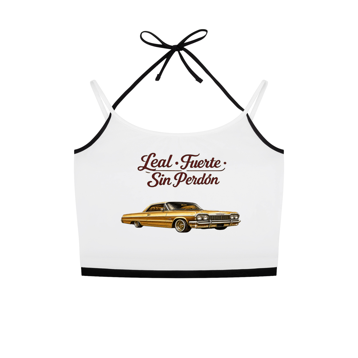 Leal • Fuerte • Sin Perdón Lowrider Halter Crop