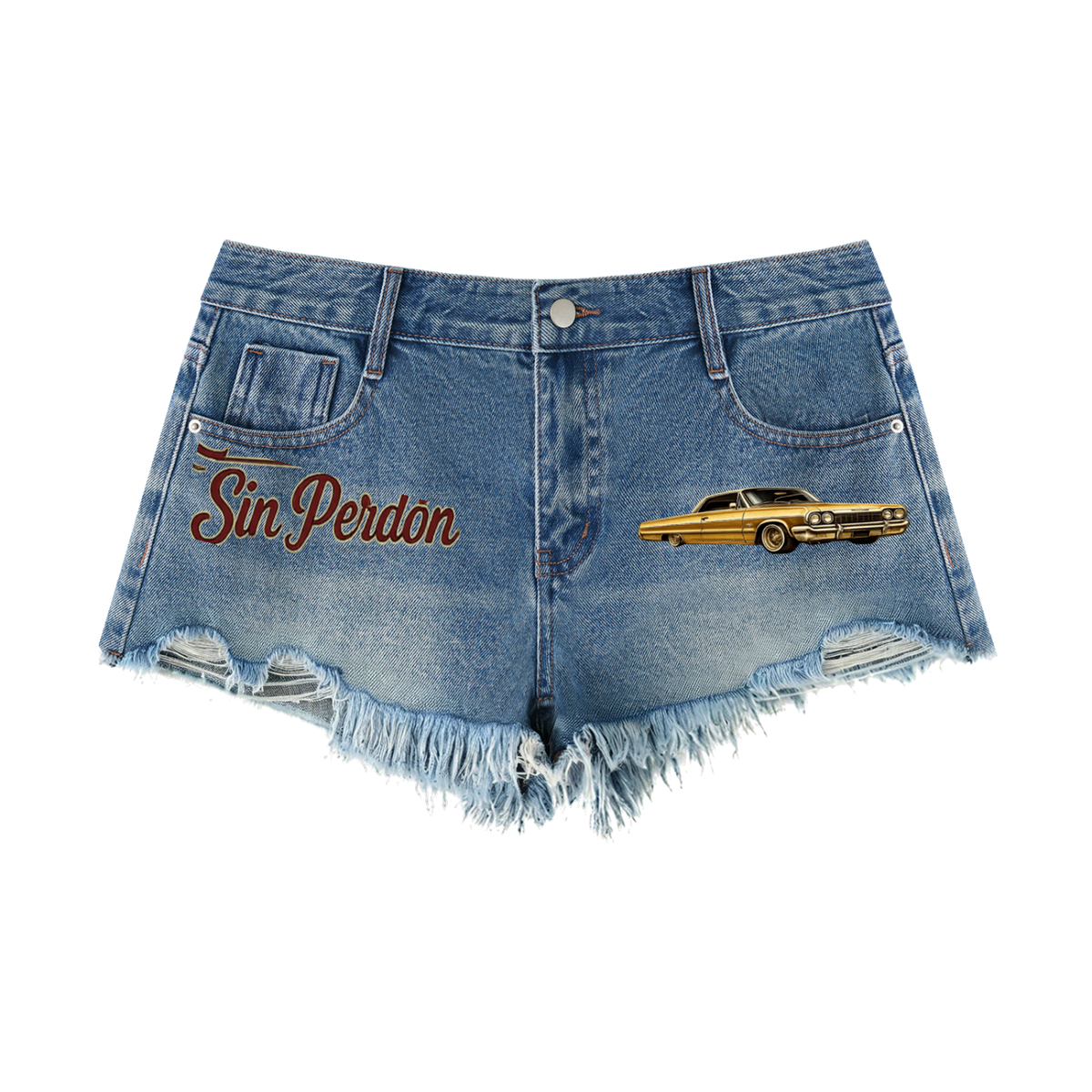 Chicana Lowrider Denim Shorts